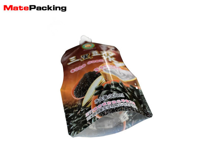 Gravure Printing Stand Up Pouch Bags , Soybean Drink Packaging Plastic Pouches For Liquids